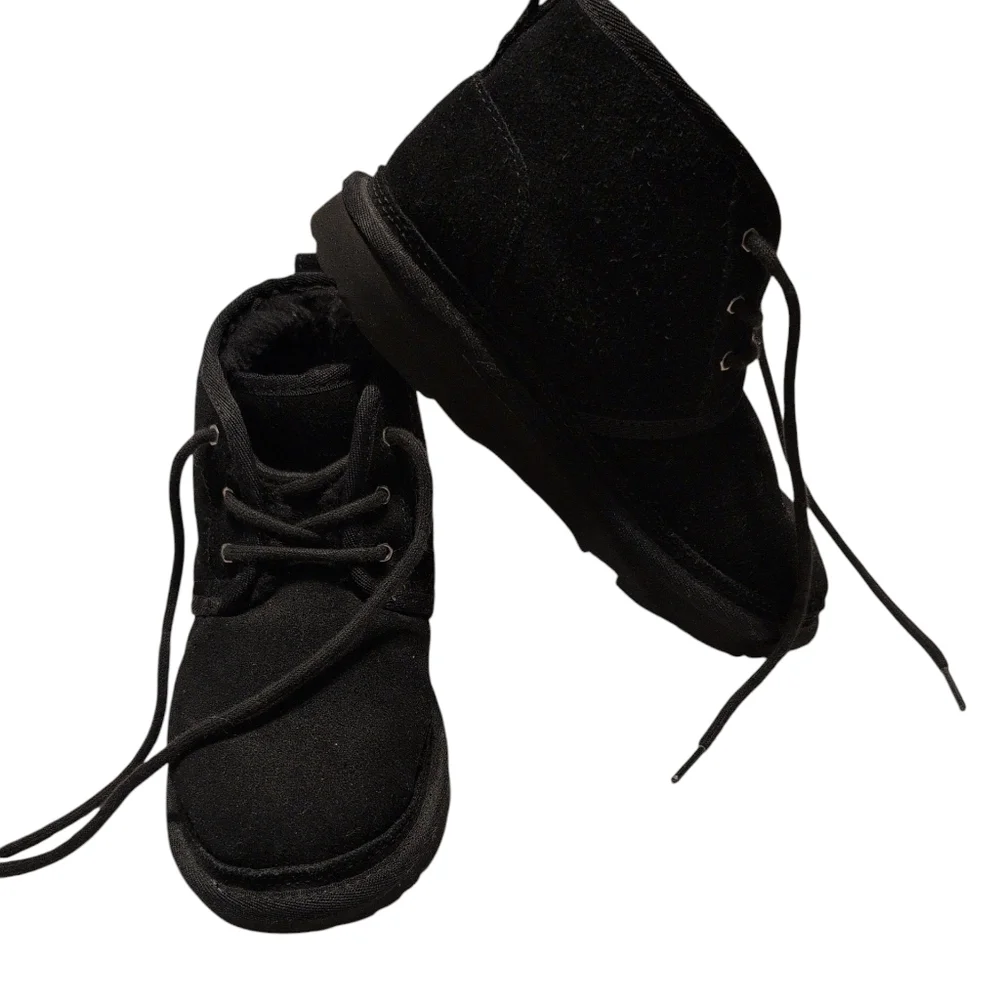 UGG Neumel II Kids Black Lace-Up Boots